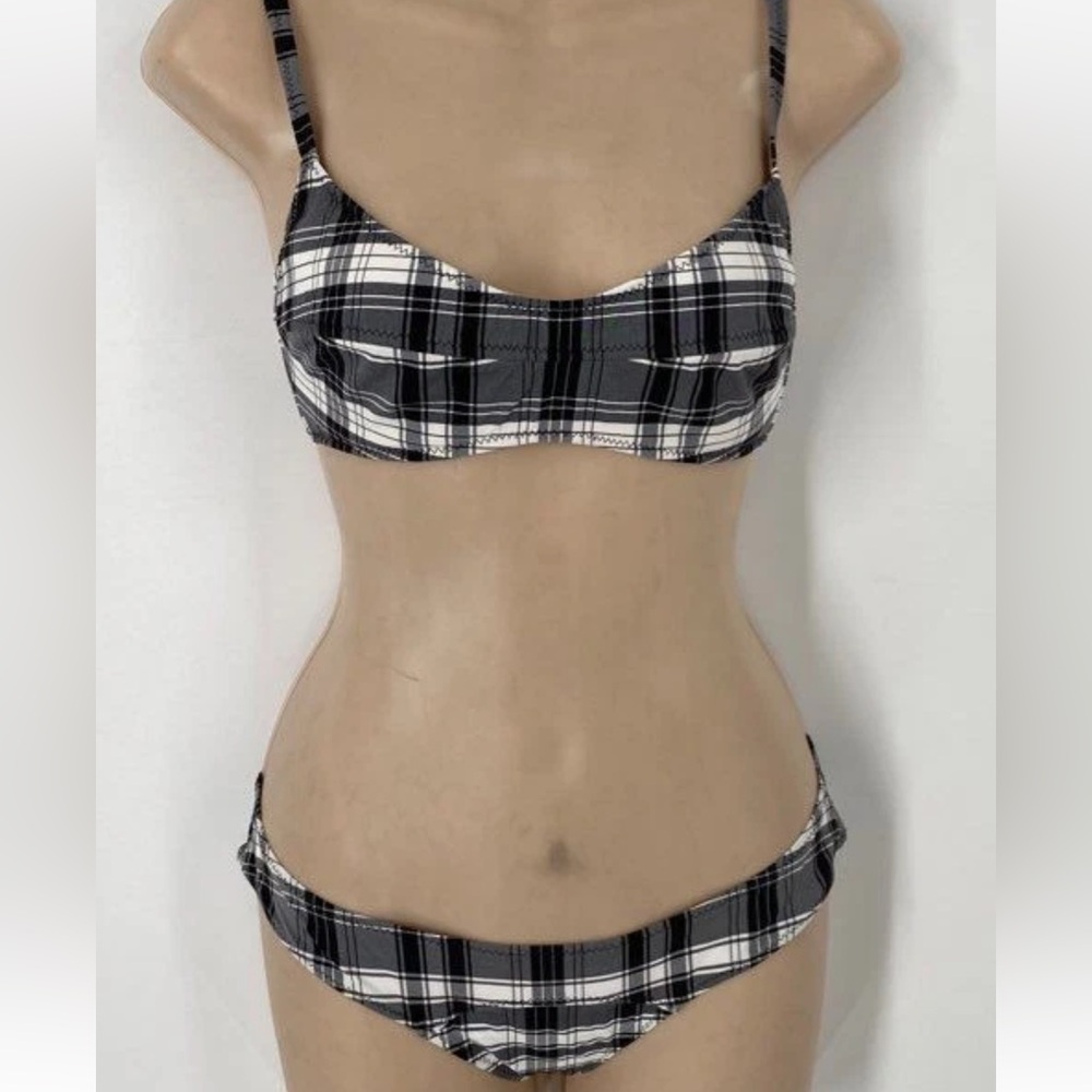 NWT Lisa Marie Fernandez Plaid Goldwyn Bikini - Size 3 Medium